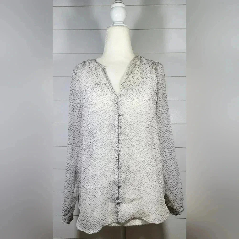 Joie Silk Long Sleeve Button-up Blouse